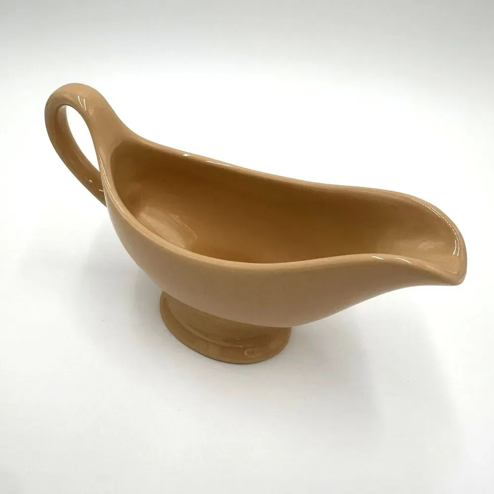 Shenango China Gravy Sauce Boat Beige Tan New Castle PA P-24 1966 Made in USA